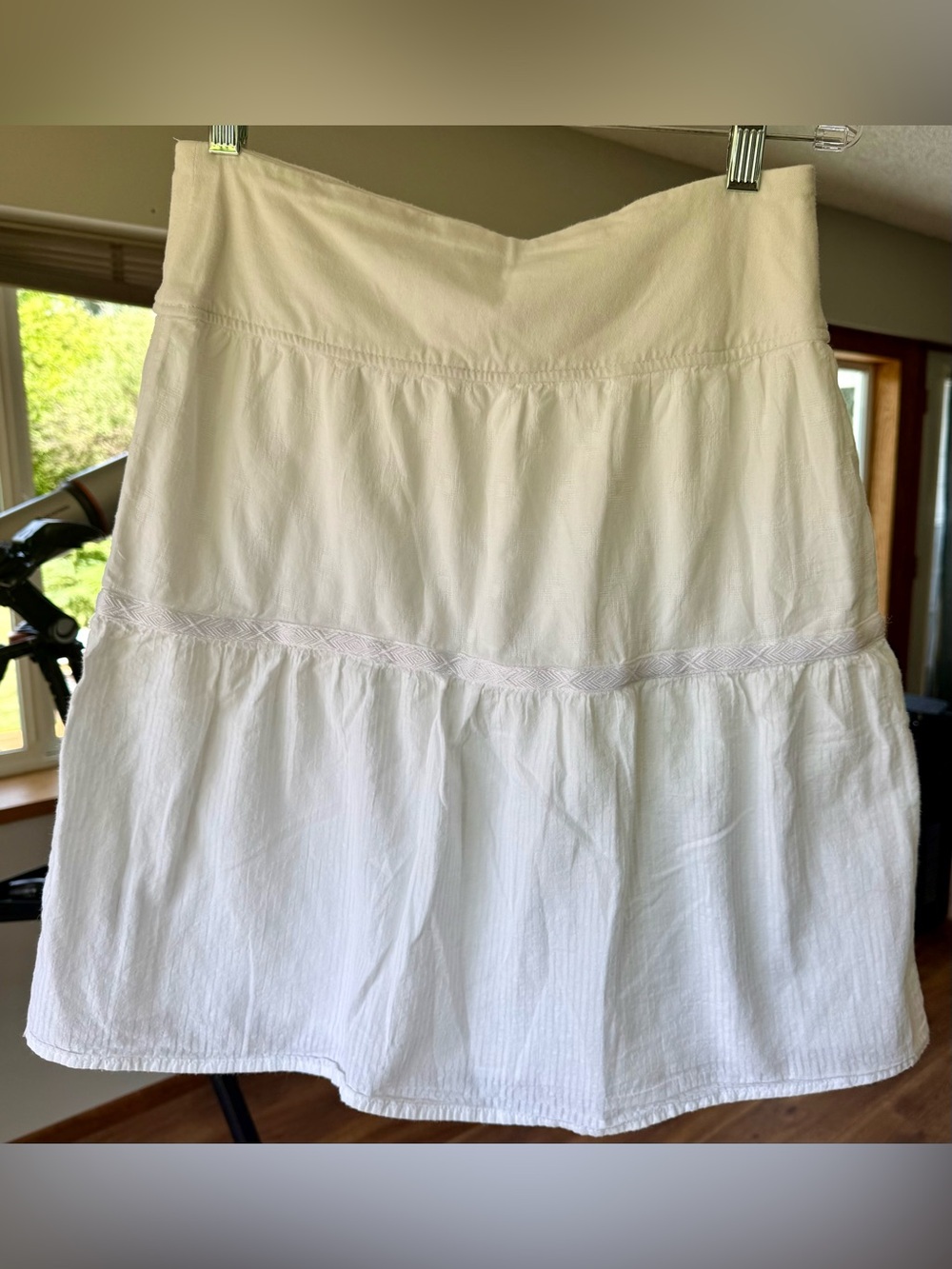 Prana Taja Organic Cotton A-Line Midi Skirt, Size XS, White Color, Beach ready! - Picture 15 of 16